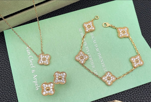 VCA Vintage Alhambra Pendant Necklace Set