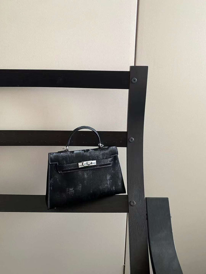 Hermès Mini Kelly Suede Leather Black