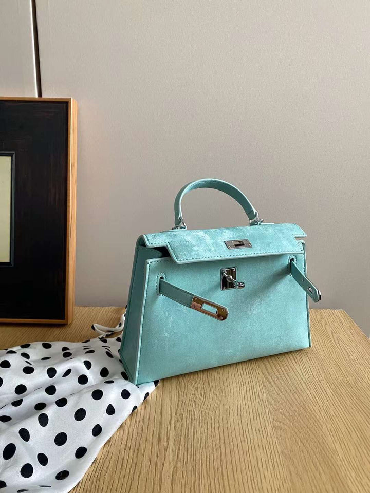 Hermès Mini Kelly Suede Leather Blue