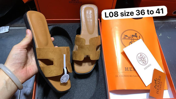 𝐇 Oran Suede Leather Flat Sandals