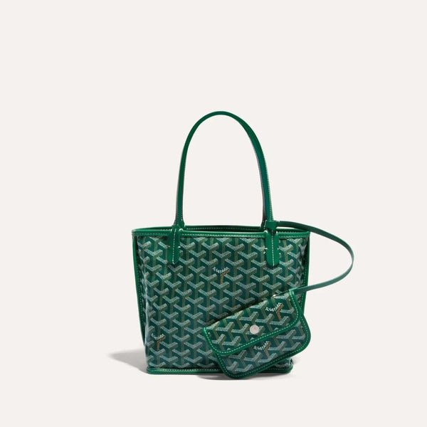 𝐆 Coated Canvas Mini Tote Bag WIth Pouch