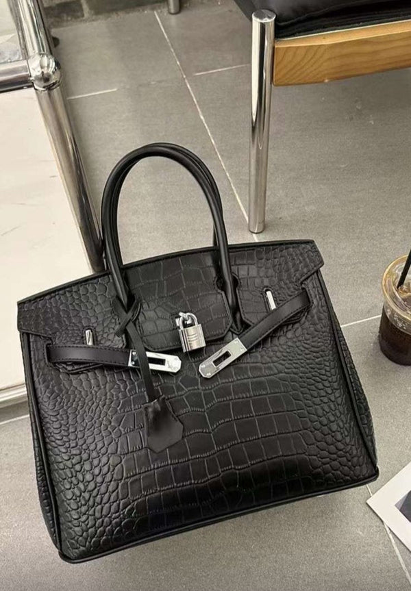 𝐇 Birkin Crocodile Leather Palladium Hardware Bag 25cm