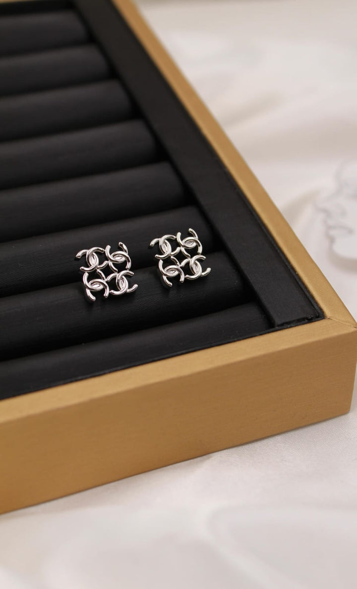 CH - CC Logo Stud Earrings - Saadstore