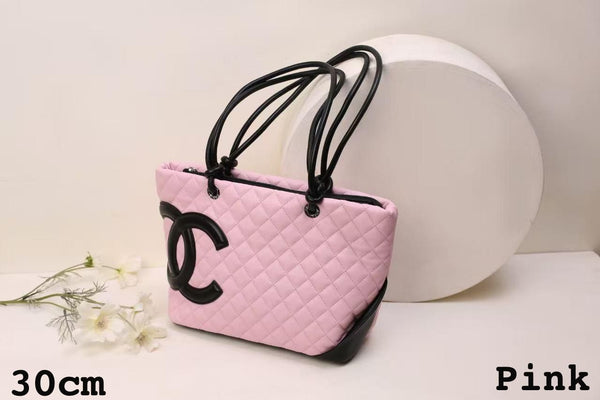 CH Quilted Leather Cambon Tote Bag 30cm - Saadstore