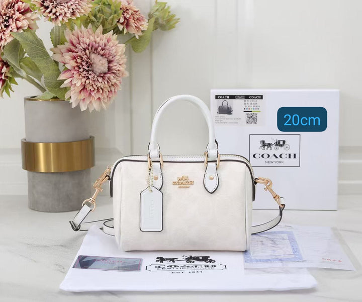 Signature Canvas Rowan Satchel Bag By Coach - Saadstore