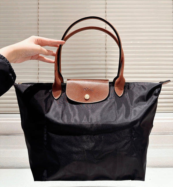 Longchamp Large Tote Bag In Canvas Leather