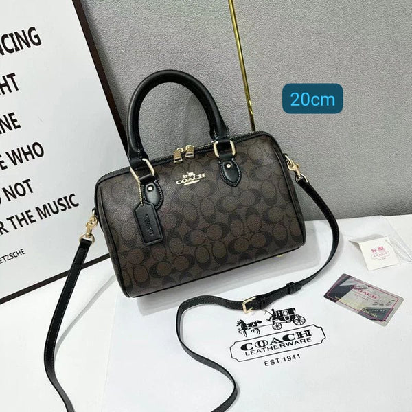 Signature Canvas Rowan Satchel Bag By Coach - Saadstore