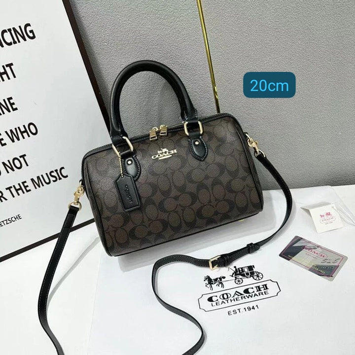 Signature Canvas Rowan Satchel Bag By Coach - Saadstore