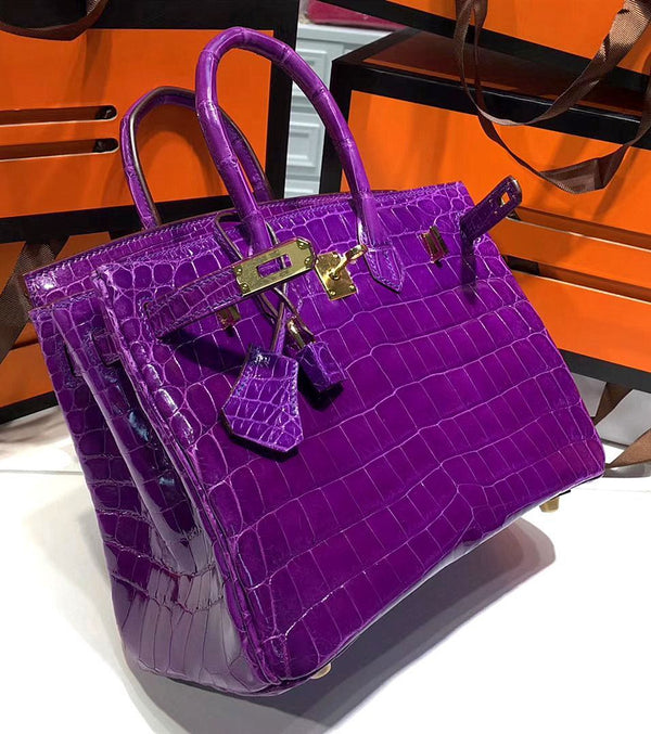 H Birkin Rose Scheherazade Shiny Crocodile Niloticus 25CM